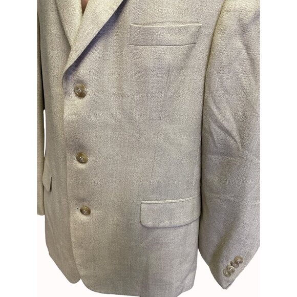 Gianfranco Ruffini Italy Mens Tan Blazer Silk/Wool Sports Coat Size 42R SKU 4686 - Picture 2 of 8